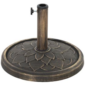 Round Patio Umbrella Base, 26 lbs Resin Umbrella Stand Base, Heavy Duty Patio Umbrella Holder for 1.3"/1.5"/1.9" Umbrella Poles for Outdoor, Law (Option: Bronze-510x600x110 mm)