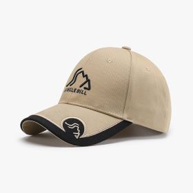 Letter Three-dimensional Embroidery Hard Top Big Head Circumference American Baseball Cap (Option: 25 A429 Khaki-Adjustable)