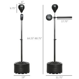 Standing Boxing Bag With Stand, Punching Speed Bag Reaction Bar Challenge With Suction Cups, 64-81in Adjustable Height For Teenagers And Adults, (Option: Jet Black)