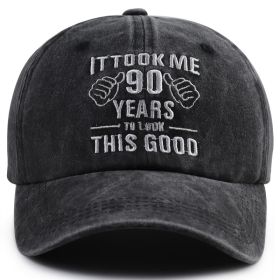 I'm Not Old I'm Classic Washed Cotton Baseball Cap, Funny 90th Birthday Hat, Retirement Gift For Men Women, Adjustable Vintage Embroidered  Hat (Option: 1pcs)