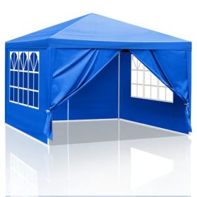10'x10' Gazebo Waterproof Outdoor Canopy Patio Tent Party Tent For Wedding BBQ Cater, Blue (Option: As picture)