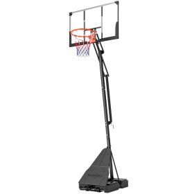Portable Basketball Hoop Outdoor, 8-10ft Adjustable Basketball Goal, 47 Inch Shatterproof Backboard, Hand-Crank Lift (Option: Black-1145x220x790 mm)