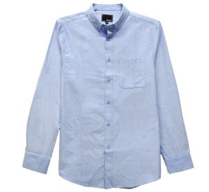 Weiv Men's Casual Long Sleeve Shirts (Color: Blue, size: L)