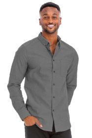 Weiv Men's Casual Long Sleeve Shirts (Color: TDL- H.BLACK, size: XL)