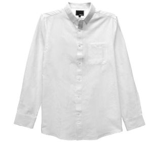 Weiv Men's Casual Long Sleeve Shirts (Color: White, size: 3XL)