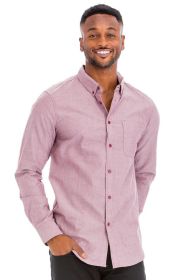 Weiv Men's Casual Long Sleeve Shirts (Color: TDL- H. BURGUNDY, size: M)
