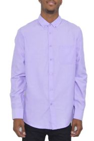 Weiv Men's Casual Long Sleeve Shirts (Color: LILAC, size: 3XL)