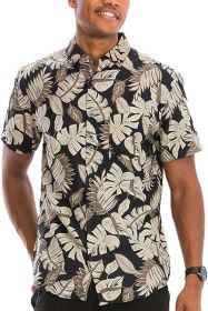 Hawaiian Print Button Down Shirt (Color: MULTI, size: 3XL)