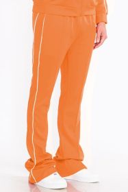 Mens Side Pipe Stacked Flare Pants (Color: Black, size: M)