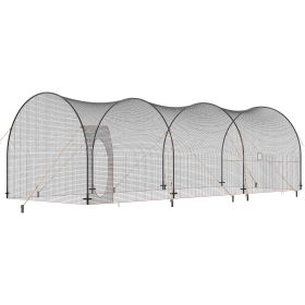 VEVOR Baseball Batting Cage, Softball and Baseball Batting Cage Net and Frame, Practice Portable Cage Net with Carry Bag (Net Installation Length: 33 ft, Product Configuration: Semi-Circular Fiberglass Frame + Net)