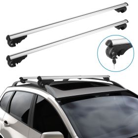 Car Roof Rack Cross Bars Aluminum Cargo Carrier Rooftop Crossbars Luggage Roof Rack Bar with 176lbs Max Load Fits Most Vehicles with Existing Rai (Length: 133cm/L Size)