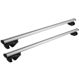 Car Roof Rack Cross Bars Aluminum Cargo Carrier Rooftop Crossbars Luggage Roof Rack Bar with 176lbs Max Load Fits Most Vehicles with Existing Rai (Length: 122cm/S Size)