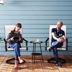 Patio Swivel Chairs Set of 2 (Option: Cream White-750x620x445 mm)