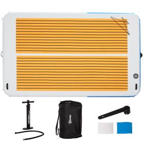 10' x 6' Inflatable Dock with Non-Slip Surface, Pump and Bag Floating Dock for Lake, Beach & Pool Recreation (Option: White, Orange, Blue-1000x300x410 mm)