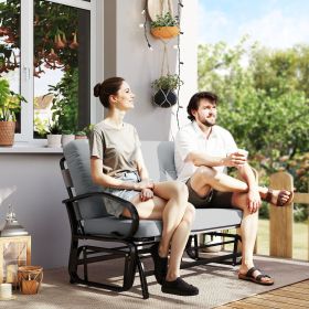 Outdoor Glider Bench (Option: Gray-1150x690x280 mm)