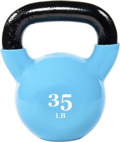 Only Supports Self Pickup  Multi-functional Colorful Vinyl Coated Kettlebells, Various Weights (Option: 35Pounds)