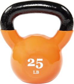 Only Supports Self Pickup  Multi-functional Colorful Vinyl Coated Kettlebells, Various Weights (Option: 25Pounds)