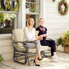 Outdoor Glider Bench (Option: Beige-1150x690x280 mm)