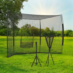 Softball and Baseball Net with Strike Zone (Option: Black-1245x340x140 mm)
