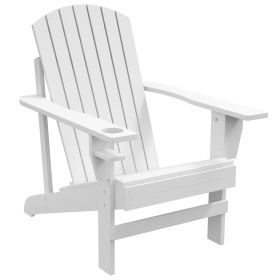 Oversized Adirondack Chair, Outdoor Fire Pit and Porch Seating, Classic Log Lounge w/ Built-in Cupholder, White (Option: White-1080x255x165 mm)