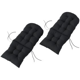 Outdoor Adirondack Chair Cushions Set of 2, Tufted High Back Patio Chair Cushions, Black (Option: Black-210x400x580 mm)